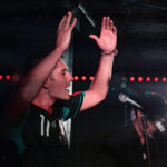 Harper Finn performing live at The 13th Floor during a concert on February 12, 2026.