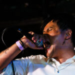 Anberlin singer performing at The 13th Floor during a concert.