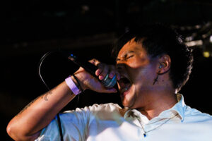 Anberlin singer performing at The 13th Floor during a concert.